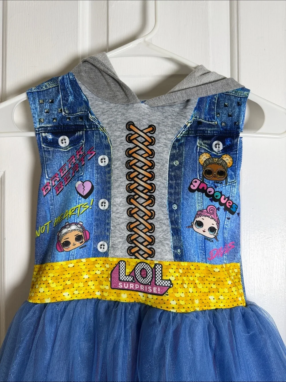 L.O.L. Surprise! Blue and Yellow Tulle Character Dress Size 7-8